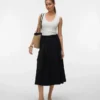 Awliva midiskjørt med høy midje