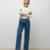 Awrena-jeans med middels høy midje og vid passform