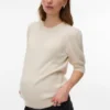 Pullover med normal passform, rund hals og ribbede mansjetter