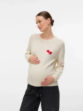 Pullover med rund hals og normal passform