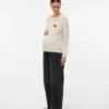 Pullover med rund hals og normal passform