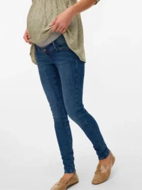 Slim Fit-Jeans med lav midje