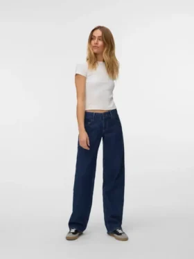 Snrancy-jeans med lav midje og vid passform