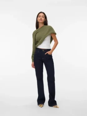 Snrancy jeans med middels høy midje og bootcut-passform