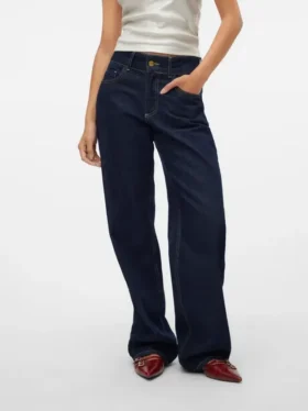 Snrancy-jeans med middels høy midje og vid passform