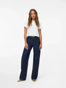 Snrancy-jeans med middels høy midje og vid passform