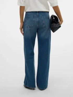 Snrancy-jeans med middels høy midje og vid passform