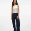 Snrancy-jeans med middels høy midje og vid passform