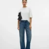 Snrancy-jeans med middels høy midje og vid passform
