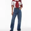Topshop-jeans med høy midje og rett passform
