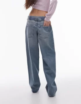 Topshop jeans med lav midje og avslappet passform