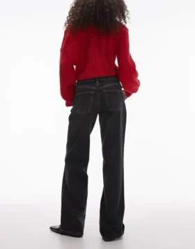 Topshop-jeans med lav midje og vid benpassform
