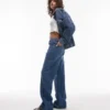 Topshop-jeans med lav midje og vid benpassform