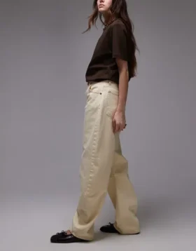 Topshop jeans med middels midje og barrel-passform