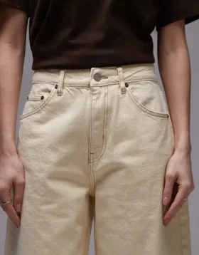 Topshop jeans med middels midje og barrel-passform
