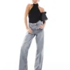 Topshop jeans med middels midje og løs passform
