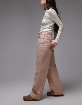 Topshop jeans med middels midje og løs passform