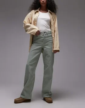 Topshop jeans med middels midje og løs passform