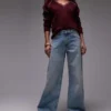 Topshop jeans med middels midje og vid ben
