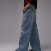 Topshop jeans med middels midje og vid ben
