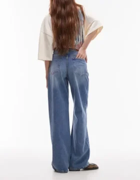 Topshop Mid Rise Loose Fit Jeans