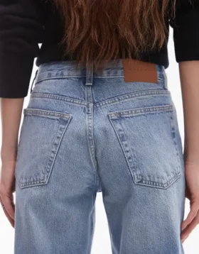Topshop Mid Rise Straight Fit Jeans