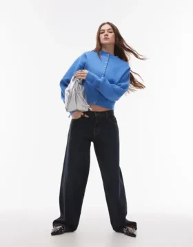 Topshop strikket, kompakt cardigan med innsvingt midje