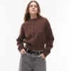 Topshop strikket, kompakt cardigan med innsvingt midje