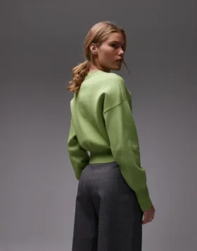 Topshop strikket, kompakt cardigan med innsvingt midje