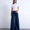 Tsclara-jeans med middels høy midje og vid passform