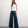 Tseva-jeans med middels høy midje og vid passform