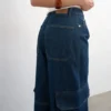 Tseva-jeans med middels høy midje og vid passform