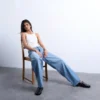 Tslowrie jeans med lav midje og løs passform