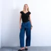 Tsmari-jeans med høy midje og vid benpassform