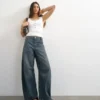 Tsvea High Rise Barrel Fit-Jeans