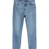 Vmbrenda høytaljede Mom Fit-Jeans til anklene
