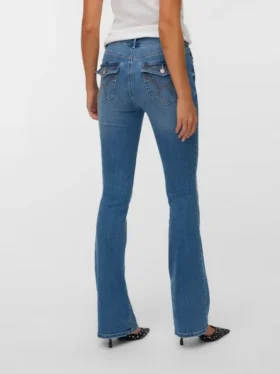 Vmcamille-jeans med lav midje og utvidet passform