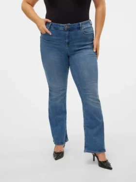 Vmcflash-jeans med middels høy midje og utvidet passform