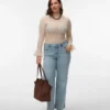 Vmctessa jeans med høy midje og rett passform