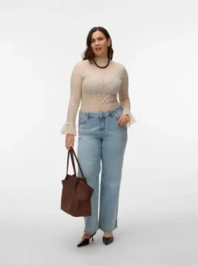 Vmctessa jeans med høy midje og rett passform