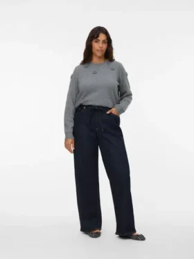 Vmctessa-jeans med høy midje og vid passform