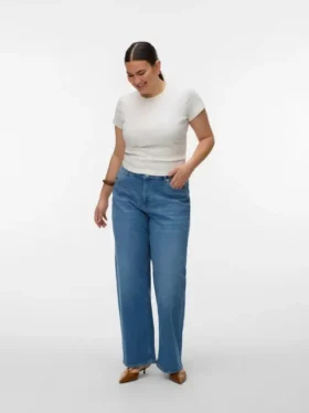 Vmctessa-Stretch-jeans med høy midje og vid passform