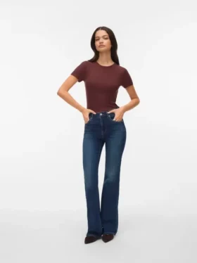 Vmella jeans med middels høy midje og bootcut-passform