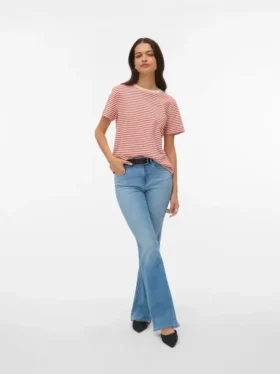 Vmella jeans med middels høy midje og bootcut-passform