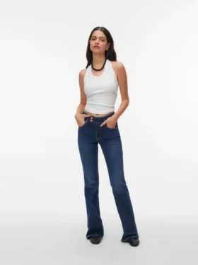 Vmella jeans med middels høy midje og bootcut-passform