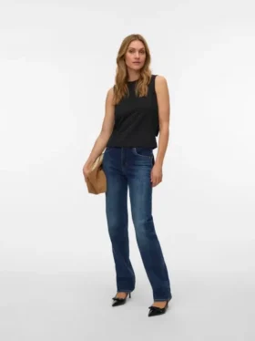 Vmella jeans med middels høy midje og rett passform
