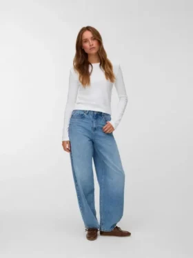 Vmetna High Rise Barrel Fit-Jeans