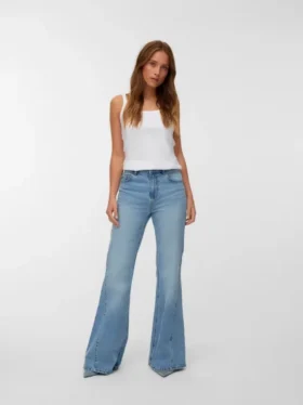 Vmindia-jeans med høy midje og utvidet passform