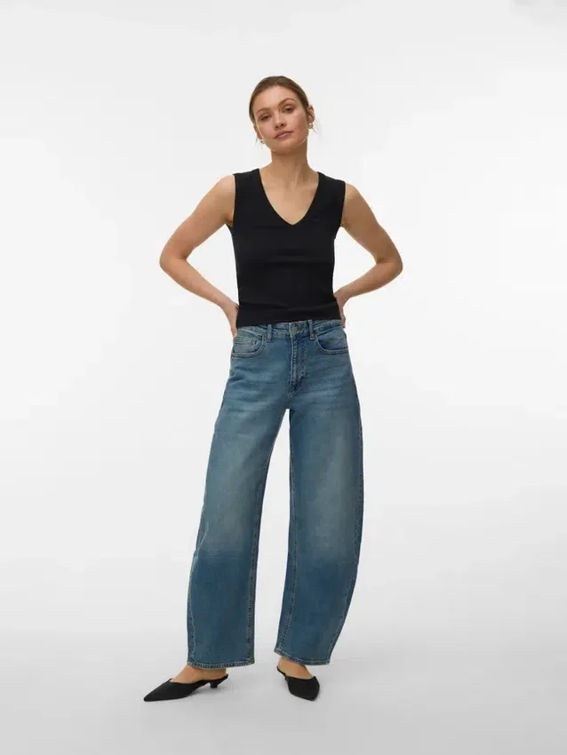 Vmjuno Mid Rise Barrel Fit-Jeans Vmjuno Mid Rise Barrel Fit-Jeans