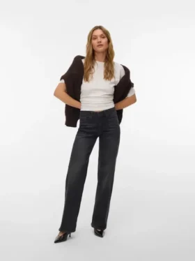 VMLexi-Stretch-jeans med middels høy midje og vid passform